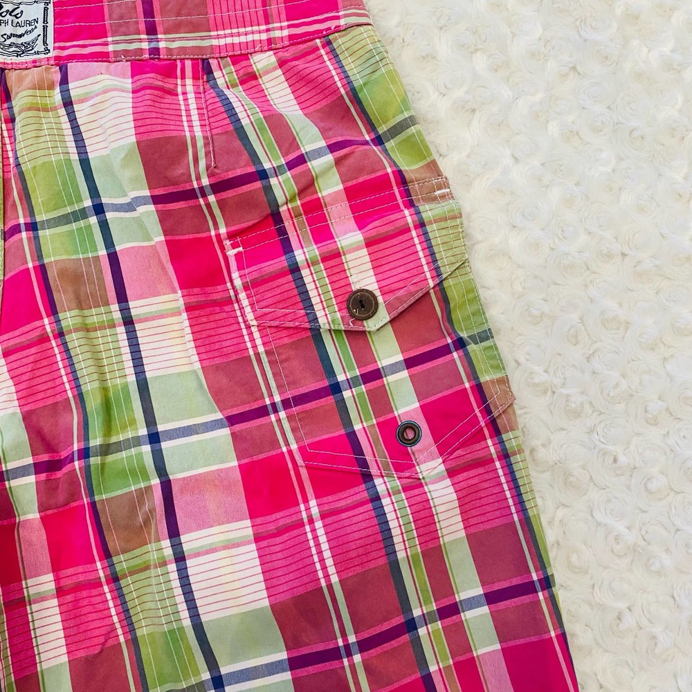 Polo Ralph Lauren Mens Plaid Pink Beach Swim Board Shorts Bathing Suit Trunks - Picture 3 of 8